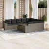 vidaXL 11-delige Loungeset met kussens poly rattan grijs