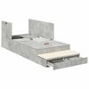 vidaXL Opbergbedframe met lade Beton Grijs 90 cm Bewerkt hout