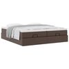 vidaXL Ottoman bed met matrassen 200x200cm kunstleer bruin