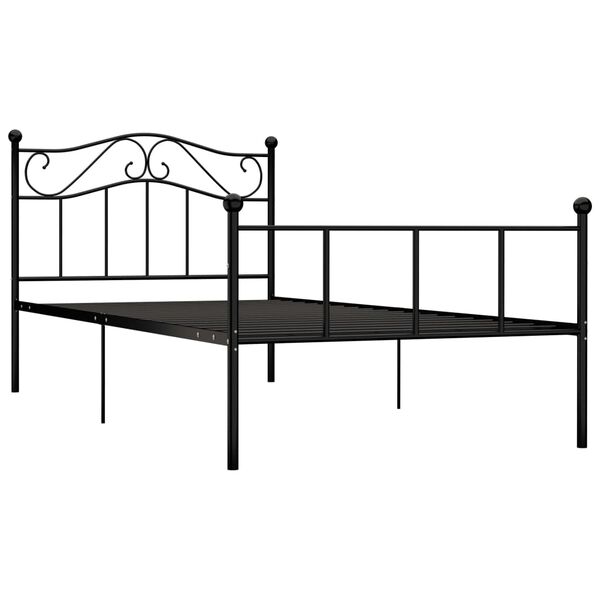 vidaXL Bedframe metaal zwart 100x200 cm