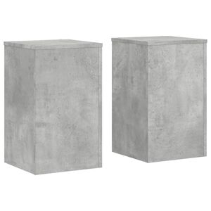 vidaXL Plantenstandaards 2 st 30x30x50 cm bewerkt hout betongrijs