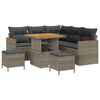 vidaXL Tuin Sofa Set met kussen 8 pcs Grijs Poly riet