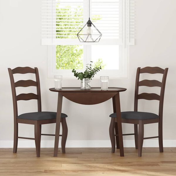 vidaXL Eetkamerstoelen met kussens 2 stuks bruin massief hout rubber