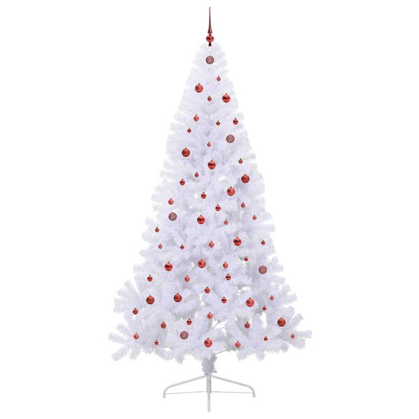 vidaXL Kunstkerstboom met 300 LED Wit 240 cm PVC en staal