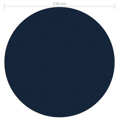 vidaXL Zwembadfolie solar drijvend 210 cm PE zwart en blauw