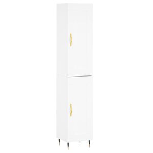 vidaXL Hoge kast 34,5x34x180 cm bewerkt hout wit