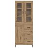 vidaXL Hoge kast met lade 2 pcs Artisan Eiken Bewerkt hout