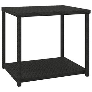 vidaXL Bijzettafel 55x45x49 cm poly rattan zwart