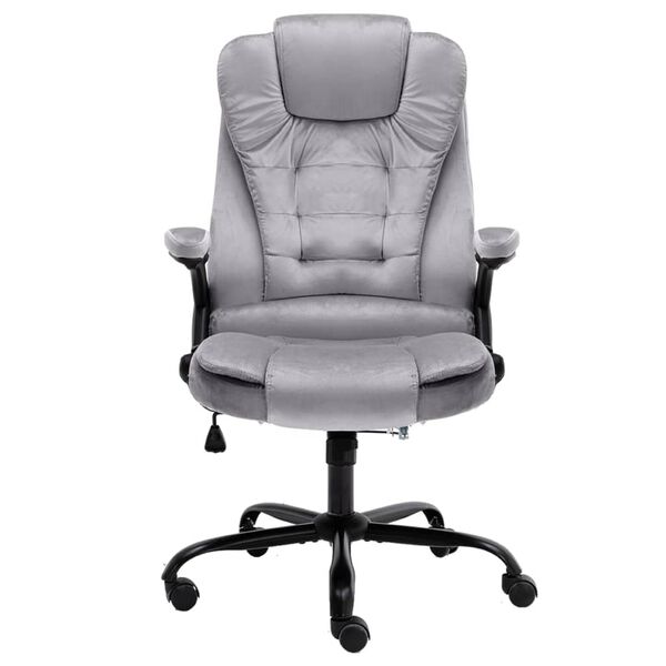 vidaXL Kantoorstoel fluweel lichtgrijs