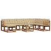 vidaXL Buiten bankenset met kussen 9 pcs Natuurlijk en Beige