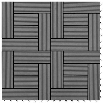 Terrastegels 11 stuks 30 x 30 cm WPC 1 m2 (grijs)