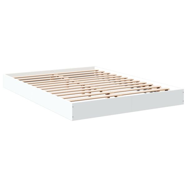 vidaXL Bedframe bewerkt hout wit 120x190 cm