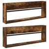 vidaXL Tijdschrift Rek met plank 2 pcs Gerookt eiken 80 x 12 x 30 cm