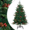 vidaXL Kunstkerstboom met scharnieren dennenappels en bessen 150 cm