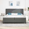 vidaXL Boxspring bed met matras Donkergrijs 200 x 200 cm Stof