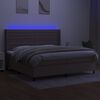 vidaXL Boxspring met matras en LED stof taupe 200x200 cm