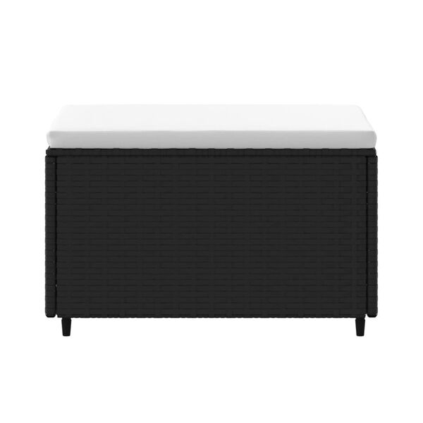 vidaXL Voetensteunen 2 st met kussen poly rattan zwart