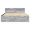 vidaXL Bedframe met hoofdeinde grijs sonoma eiken 135x190 cm