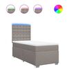 vidaXL Boxspring met matras stof taupe 100x200 cm