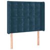 vidaXL Hoofdbord met randen 103x16x118/128 cm fluweel donkerblauw
