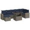 vidaXL 8-delige Loungeset met kussens poly rattan acacia grijs