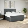 vidaXL Boxspring met matras stof donkergrijs 200x200 cm