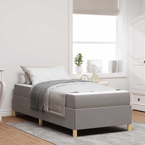 vidaXL Bedframe met matras Taupe 80 x 200 cm Stof