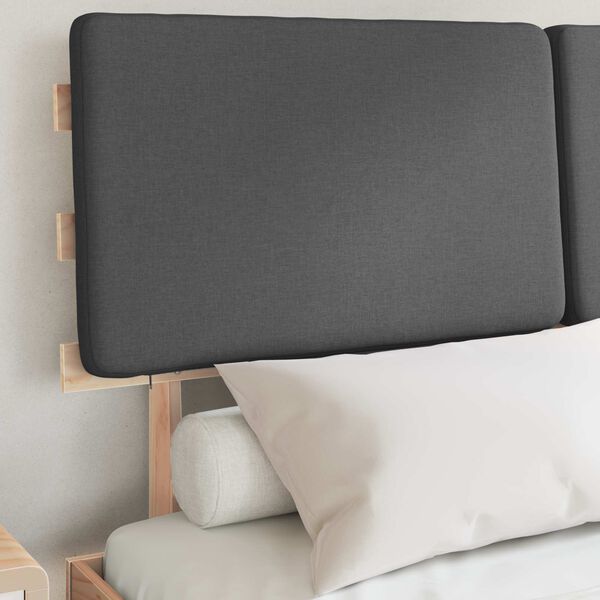 vidaXL Bedframe met Gevoerd Hoofdgedeelte Donkergrijs 140 x 200 cm