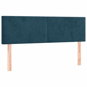 vidaXL Hoofdborden 144x5x78/88 cm fluweel donkerblauw