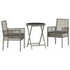 vidaXL Tuin Bistro Set 3 st Grijs poly rattan