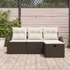 vidaXL Tuin Sofa Set met kussen met opslag 4 pcs Bruin poly rattan