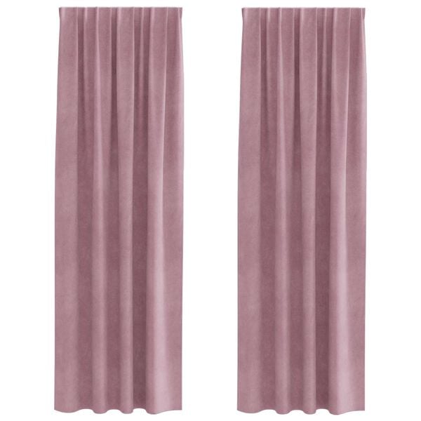 vidaXL Verduisterende gordijnen 2 pcs Donkerroze 140 x 245 cm Fluweel
