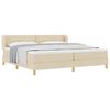 vidaXL Boxspringbed met hoofdeinde Cr&egrave;me 200 x 200 cm Stof
