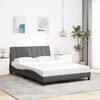 vidaXL Bedframe zonder matras "Hanko" stof donkergrijs 140x190 cm
