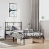 vidaXL Bedframe met hoofd- en voeteneinde metaal zwart 100x190 cm