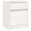 vidaXL Nachtkastje 40x31x50 cm massief grenenhout wit