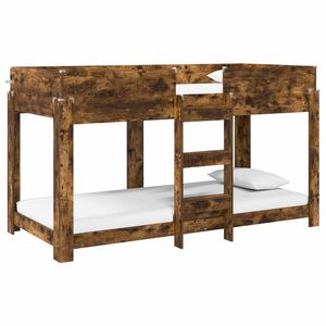vidaXL Bunk Bed voor Kinderen Gerookt eiken 90 x 200 cm Bewerkt hout