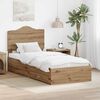 vidaXL Bedframe met hoofdeinde Artisan Eiken 90 x 200 cm Bewerkt hout