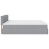 vidaXL Ottoman bed met matras 200x200 cm stof lichtgrijs