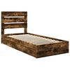 vidaXL Opslag bed met lade Gerookt eiken 70 x 190 cm Bewerkt hout