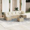vidaXL 8-delige Loungeset met kussens poly rattan beige