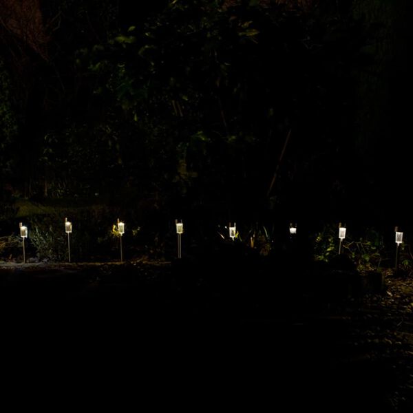 Luxform Solar LED-lampen Siena 8 stuks zilver 46846