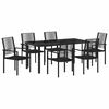 vidaXL Tuin eettafelset 7 pcs Zwart Gepoedercoat staal