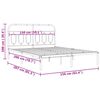 vidaXL Bedframe met hoofdbord metaal wit 150x200 cm