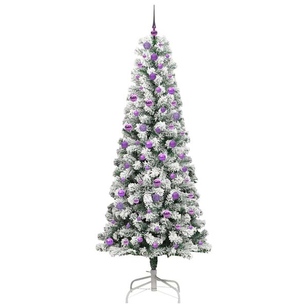 vidaXL Kunstmatige Inklapbare Kerstboom Groen en Wit 240 cm