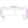 vidaXL LED Hoofdbord Grijs 180 cm Nep Leer