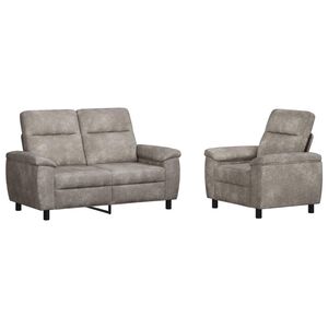vidaXL Bankstel 2 pcs Lichtgrijs Nep Suede Leer