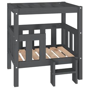 vidaXL Hondenmand 65,5x50,5x70 cm massief grenenhout grijs