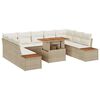 vidaXL Tuinbankenset 10 st Beige poly rattan