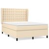 vidaXL Boxspring met matras stof cr&egrave;mekleurig 140x190 cm